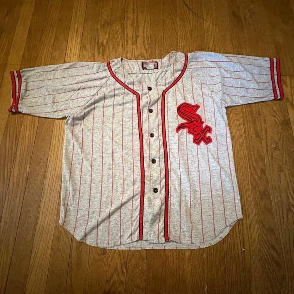 Vintage‎ Compagnie Des Ameriques Chicago White Sox Style Pinstripe Jersey OS